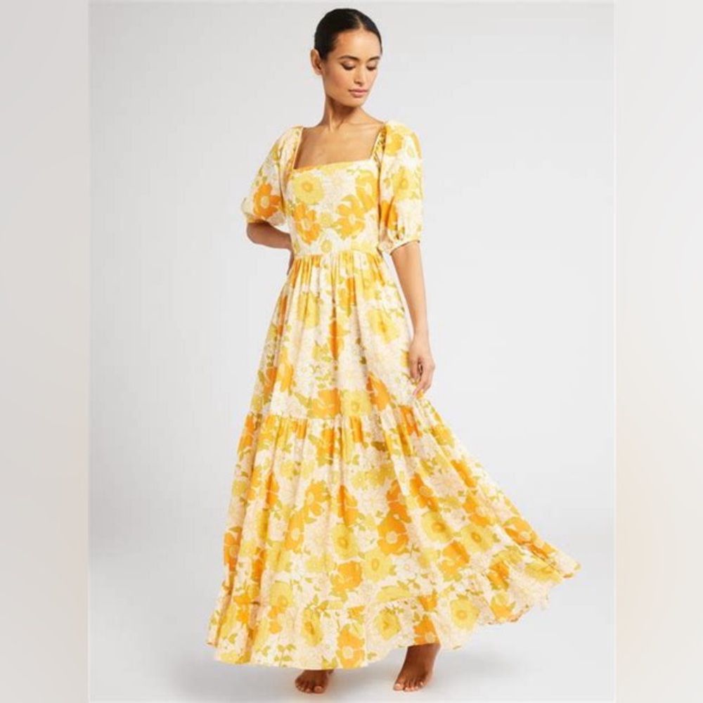 Floral Yellow Maxi Dress